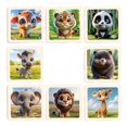 thumbnail image 2 of Rompecabezas de madera de 8 piezas para bebés, juguetes educativos interactivos con formas animales del bosque, 2 of 9