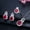 Red, variant on 3Pcs Purple Zircon Stone Women Dancing Party Jewelry Round Necklace Earring Sets