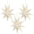 thumbnail image 2 of KOYPTL 3 Pcs Christmas Paper Star Lights,Glowing 9 Pointed Star Delicate and Sturdy,Christmas Hanging Ornament for Xmas Tree,Christmas Decorations for Wall Holiday Party Home Decor White, 2 of 9