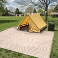 thumbnail image 3 of SUNDEREY 8’X10’Outdoor Rug for Patio,Waterproof Beach Mats, Rainbow Plastic Straw Outdoor Rugs for RV Patio Deck Beach Porch Backyard,Khaki, 3 of 9