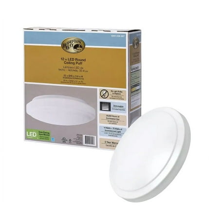 Commercial Electric 12 in. Round LED Flush Mount Light Pantry Laundry Closet Light 1000 Lumens Dimmable 4000K Bright White
