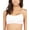 White, variant on Women's Orange Stretch Smocked Removable Cups Deep V Neck Adjustable Darling Wave Bralette Swimsuit Top M