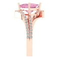 thumbnail image 3 of 2.3075 ct Princess Cut Simulated Pink Diamond Solitaire with Simulated Diamond Accents 14K Rose Gold Womens Engagement Ring, 3 of 5