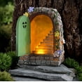thumbnail image 2 of JilgTeok 1 Packs Solar Powered Tree House Statue with LED Light for Garden Yard Outdoor Decor Nighttime Illumination Resin Art Sculpture Pathway Patio Lawn Decoration, 2 of 6