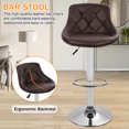 thumbnail image 5 of YRLLENSDAN Counter Height Bar Stools with Back Sets of 2, Armless Barstools 2 Set Adjustable Height Kitchen Bar Chairs Set of 2 Swivel Bar Stools for Kitchen Home, Brown, 5 of 7