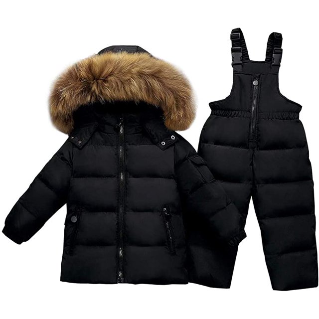 Ensemble 2 Pcs pour Enfants : Manteau Matelassé d'Hiver et Pantalon de Neige, Combinaison de Ski