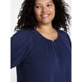 thumbnail image 4 of Terra & Sky Women's Plus Puff Sleeve Top, Sizes 0X-5X, 4 of 5