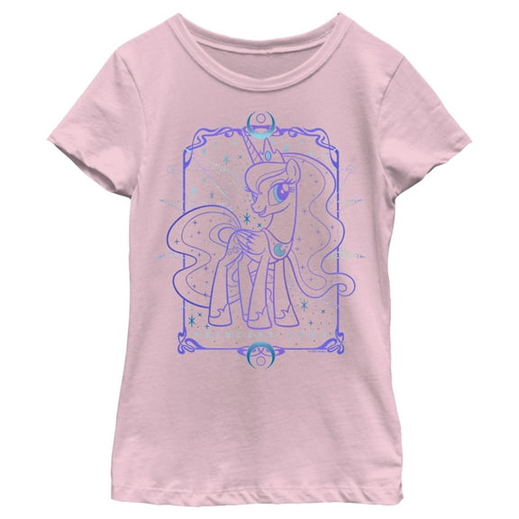 Girl's My Little Pony Princess Luna Tarot Card Graphic Tee Light Pink Large