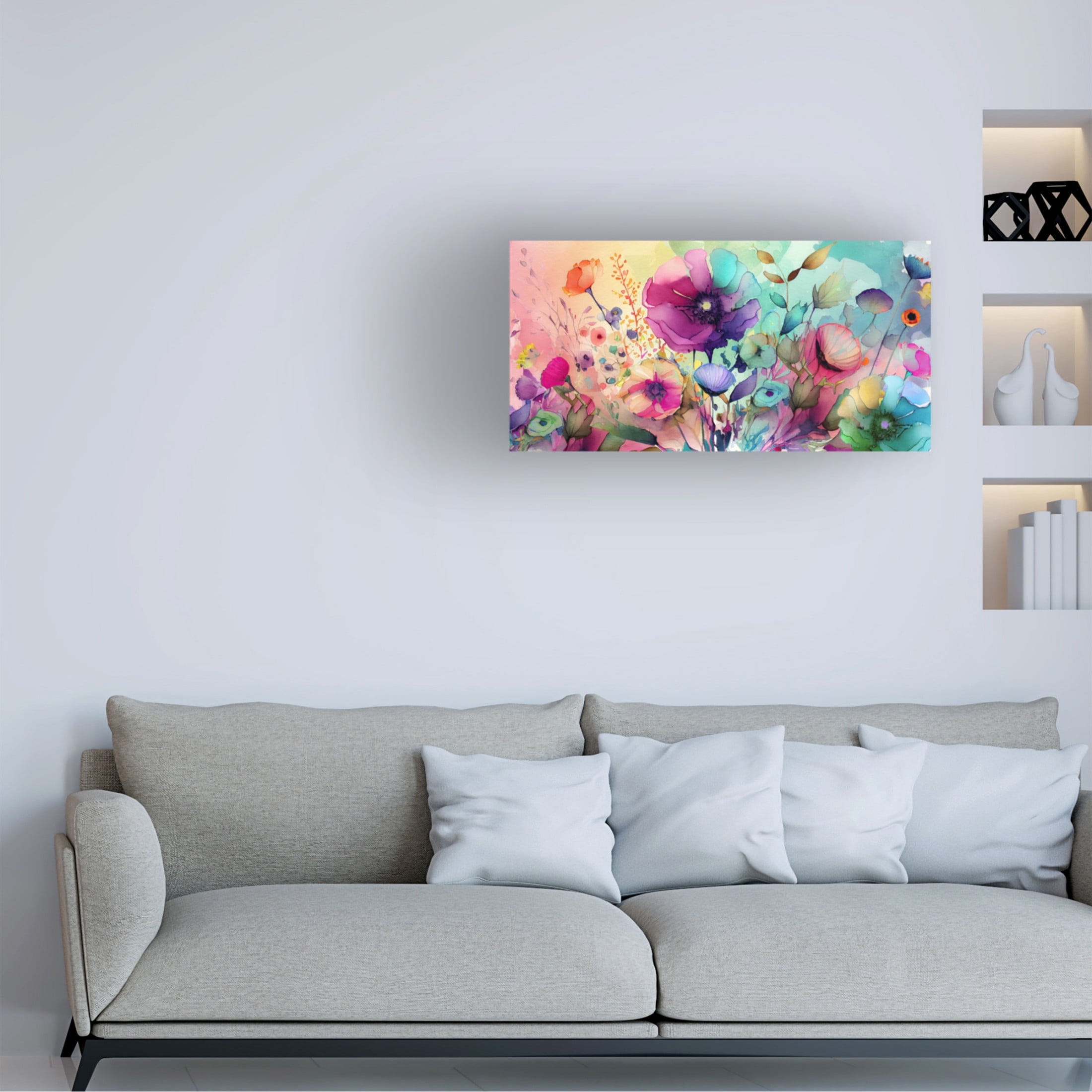Canvas Wall Art - Sasha 'Waiting for Marcie' Wall Art for Living Room, Bedroom, or Office Décor by Trademark Fine Art - 32 x 16 Inches