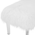 thumbnail image 5 of Scarlett Faux Fur Stool Acrylic Base, White, 5 of 6