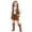 Brown, variant on Girls Western Cowboy Boho Outfits Fringe Vest Shorts Set