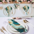 thumbnail image 2 of Teal Marble Cloth Napkins, Modern Abstract Gold Fluid Art Washable and Reusable Dinner Napkins Set of 8, Table Napkin for Kitchen Party Birthday Wedding Hotel Housewarming 20"x20", 2 of 8