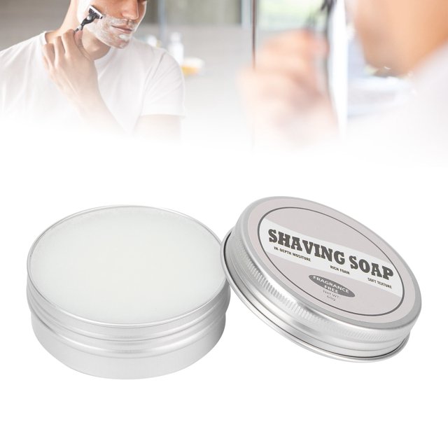 Savon à Raser, Mousse Riche Nettoyage Rafraîchissant 2,12 Oz Texture Délicate Savon à Raser pour Hommes Sûr Non Irritant Léger pour Usage Quotidien pour Homme Sans Odeur