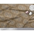 thumbnail image 3 of Soimoi Brown Velvet Fabric Leaves & Floral Geometric Print Fabric by the Yard 58 Inch Wide, 3 of 3