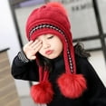 thumbnail image 2 of Eltusu Girls Thermal Beanies, Soft Comfy Warm Ears Flaps Winter Hats Red Size Free Size, 2 of 5