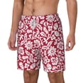 thumbnail image 2 of Gaeub Red Flowers Mens Swim Trunks Stretch Beach Shorts Quick Dry for Men Swim Shorts Swimwear with Pockets- XX-Large, 2 of 9