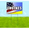 Engines (18" x 24") Yard Sign, Includes Metal Step Stake