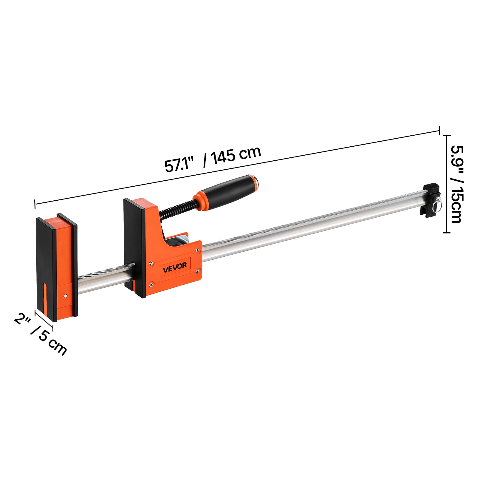 VEVOR Bar Clamps for Woodworking, 2-Pack 30 inch Parallel Clamp Set, F-Clamp with 1500 lbs Load Limit, Even Pressure, High-strength Plastic and Carbon Steel, for Woodworking Metal Working, Orange