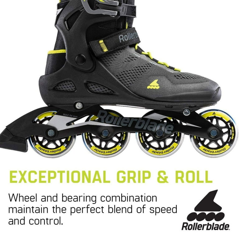 Rollerblade Macroblade 80 Men's Adult Fitness Inline Skates, Black and Lime