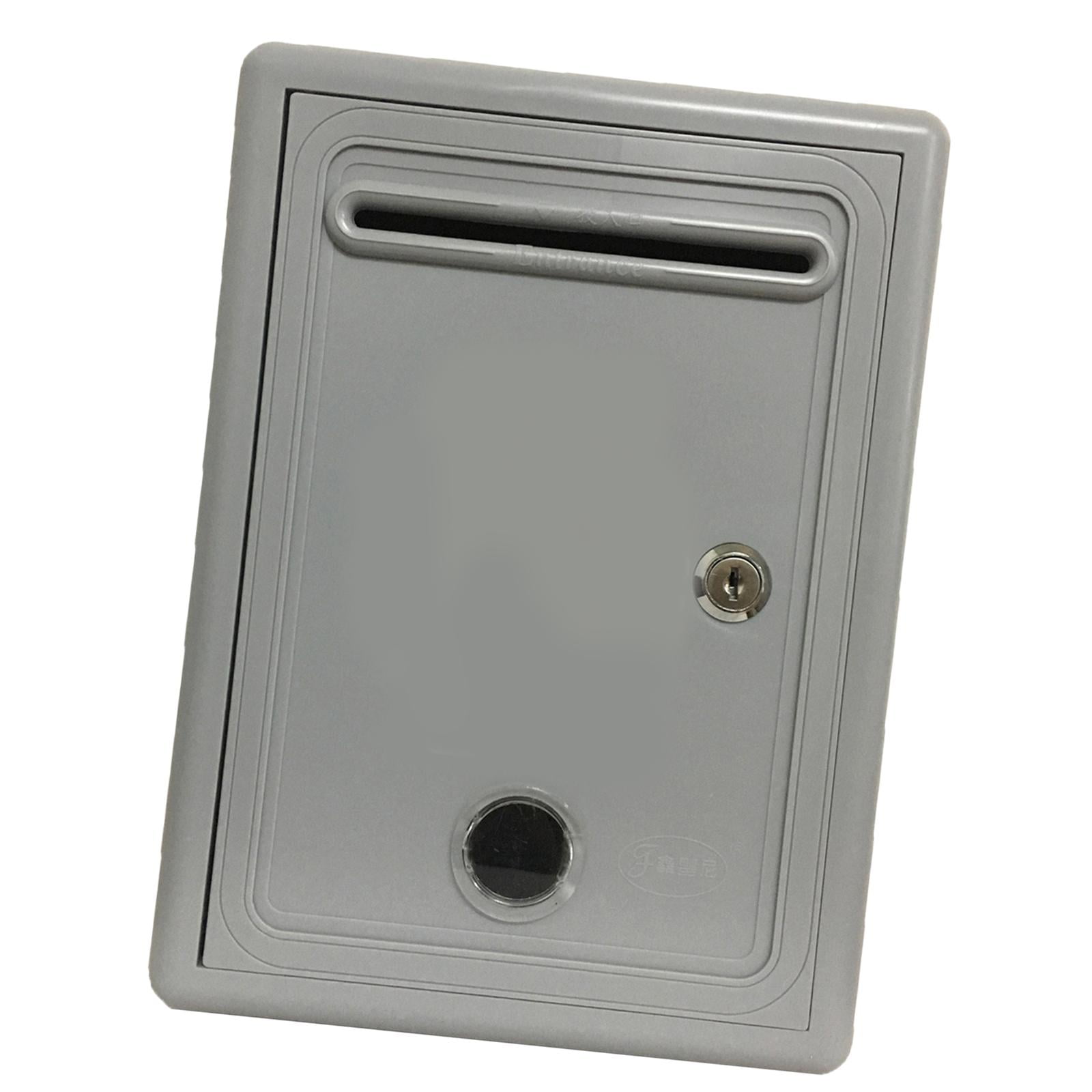 Baoblaze Mailbox Locking Ballot Box Wall Mounted with Window Complaint Box Gray