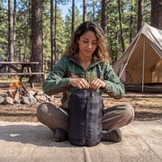 edx Double Sleeping Bag for Adults with 2 Pillows, Queen Size Waterproof Sleeping Bag 2 in 1 Design, Lightweight for Camping Travel, Black