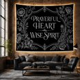 thumbnail image 6 of Ornate Border Framed With Botanical Illustrations Flowers, Mystical Fantasy for Space Lovers, Wall Decor, Valentine's Day Gift, Tapestry Wall Hanging for Dorm and Living Room, 6 of 7