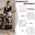 thumbnail image 5 of DISNIMO Nightgowns for Women Skull Palm Tree Printed Long Sleeve Sleepshirts Full Length Nightshirts Soft Long Ladies Sleep Shirts Button Up House Dress, S, 5 of 8