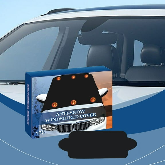 Heavy-Duty Magnetic Car Windshield Cover, Winter Frost Ice Hail Sleet Snow Protection, Durable Plastic Universal Fit
