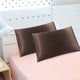 thumbnail image 1 of Funda de almohada de satén de lujo PiccoCasa, juego de 2, marrón no estándar, 1 of 7