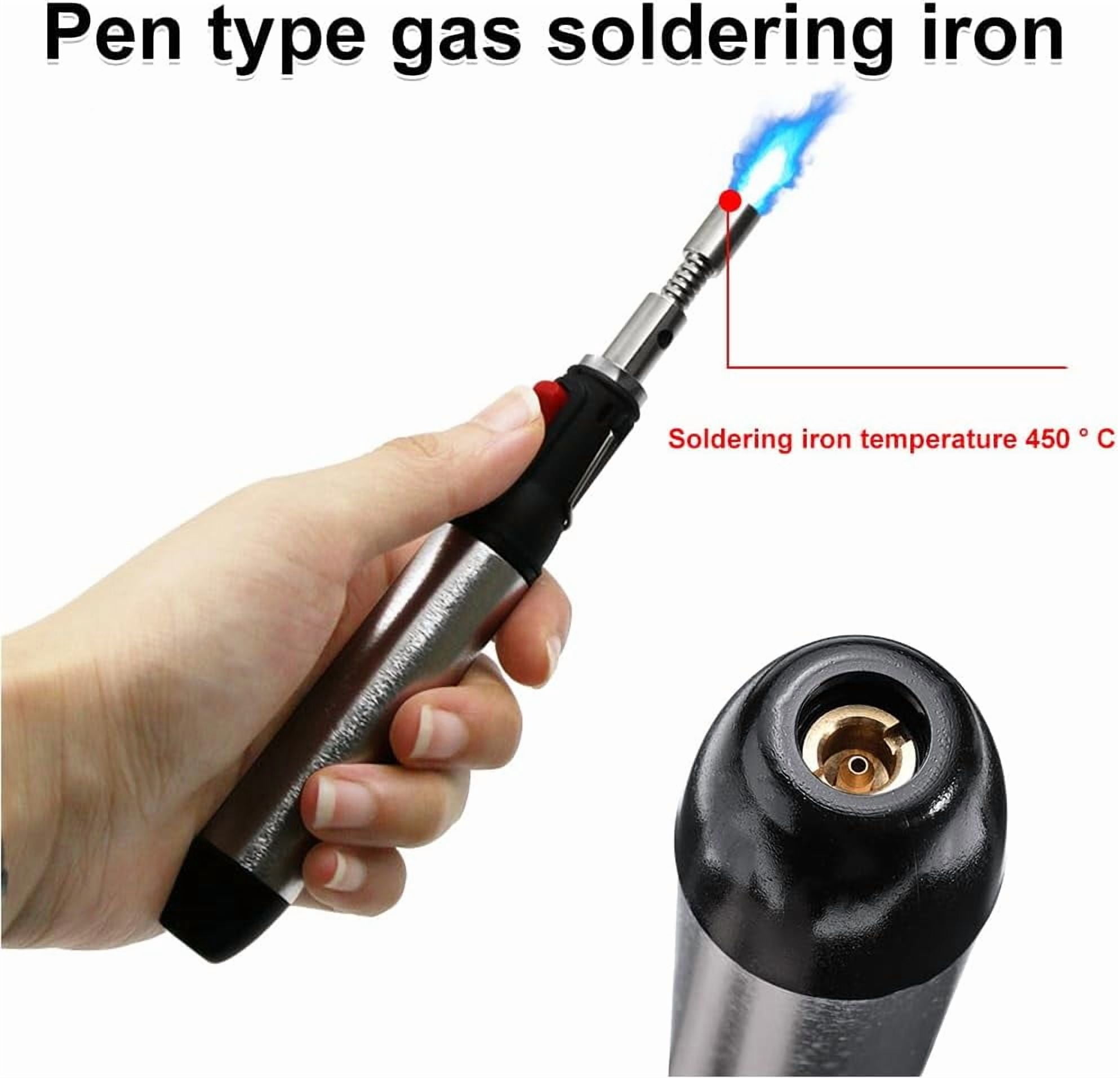 CATPAN Cordless Butane Soldering Iron, Gas Welding Heat Pen Torch Mini Cooking Blower Temperature Tool Professional Portable Solder Kit Precision Electronics Jewelry Maintenance Vehicle Repairing