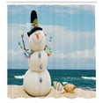 thumbnail image 3 of Ambesonne Snowman Shower Curtain, Winter Vacation Coastal, 69"Wx84"L, Multicolor, 3 of 3