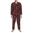 thumbnail image 3 of Fotbe Beef3 Pattern Long Sleeve Pajama Set for Men,Sleepwear Set,2-piece Loungewear Set,Soft PJs Comfy Nightwear with Pockets-, 3 of 7