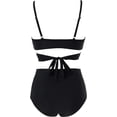 thumbnail image 2 of Traje de baño de cintura alta dividido para mujer, bikini sexy, traje de baño con push-up, conjunto de bikini con vendaje y parte superior de tubo, 2 of 7