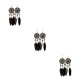 thumbnail image 1 of Qarigey Pendientes bohemios colgantes largos 1 par hermoso con diseño de atrapasueños cómodo para mujeres niñas negro Type1 NO1, 1 of 6