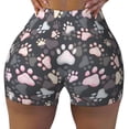thumbnail image 2 of Salouo Colorful Paws Of Dog Print Women's Athletic Shorts,Booty Shorts Biker Shorts High Waisted Elastic Workout Shorts for Yoga Gym Running Sports-X-Large, 2 of 8