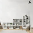 thumbnail image 2 of CAPHAUS Sturdy Room 11-Inch Cube Storage Organizer Shelf, with Thick Exterior Edge, Storage Shelf Divider w/Back, Bookcase, 6-Cube / 8-Cube / 9-Cube, Colors Available in Rustic Grey Oak and White, 2 of 9
