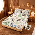 thumbnail image 2 of meiyoeat Kawaii Kitten Queen Sheets,Watercolor Floral Rustic Mushroom Queen Sheet Sets For Girl,4 Pieces,1 Flat Sheet,1 Fitted Sheet And 2 Pillowcases, 2 of 6