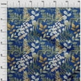 thumbnail image 2 of oneOone Velvet Medium Blue Fabric Leaves Diy Clothing Quilting Fabric Print Fabric By Yard 58 Inch Wide, 2 of 5
