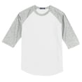 thumbnail image 5 of Yellow Rooster Men's Colorblock Raglan Jersey White/ Heather Grey XS, 5 of 6