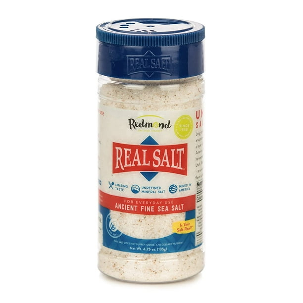 Redmond Real Sea Salt Natural Unrefined Organic Gluten Free Fine, 4.