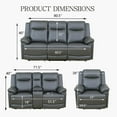 Power Leather Recliner Loveseat with LED Lights,Leather Loveseat,Living