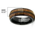 thumbnail image 3 of Metal Masters Mens Gunmetal Black Tungsten Engagement Ring Whiskey Barrel Grain Wood Inlay Wedding Band 8mm, 3 of 6