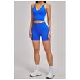thumbnail image 3 of PISONIC 2 Piece Workout Sets for Women Cross Back V Neck Tank Top Matching High Waist Biker Shorts Gym Sets, 3 of 8
