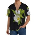 thumbnail image 3 of KLL Field Pansy Print Men's Shirt Short Sleeve Button Down Summer Cuba Beach Shirts- 3X-Large, 3 of 7