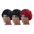 thumbnail image 4 of OUNONA  3 Pcs Hair Protector Creative Bonnet Sleeping Women Cap Satin Women's, 4 of 8