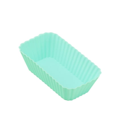

Set of 12 Baking Liners Silicone Muffin Cake Soft Casting Die Easy to Release Ice Cube Trays for DIY Light Green