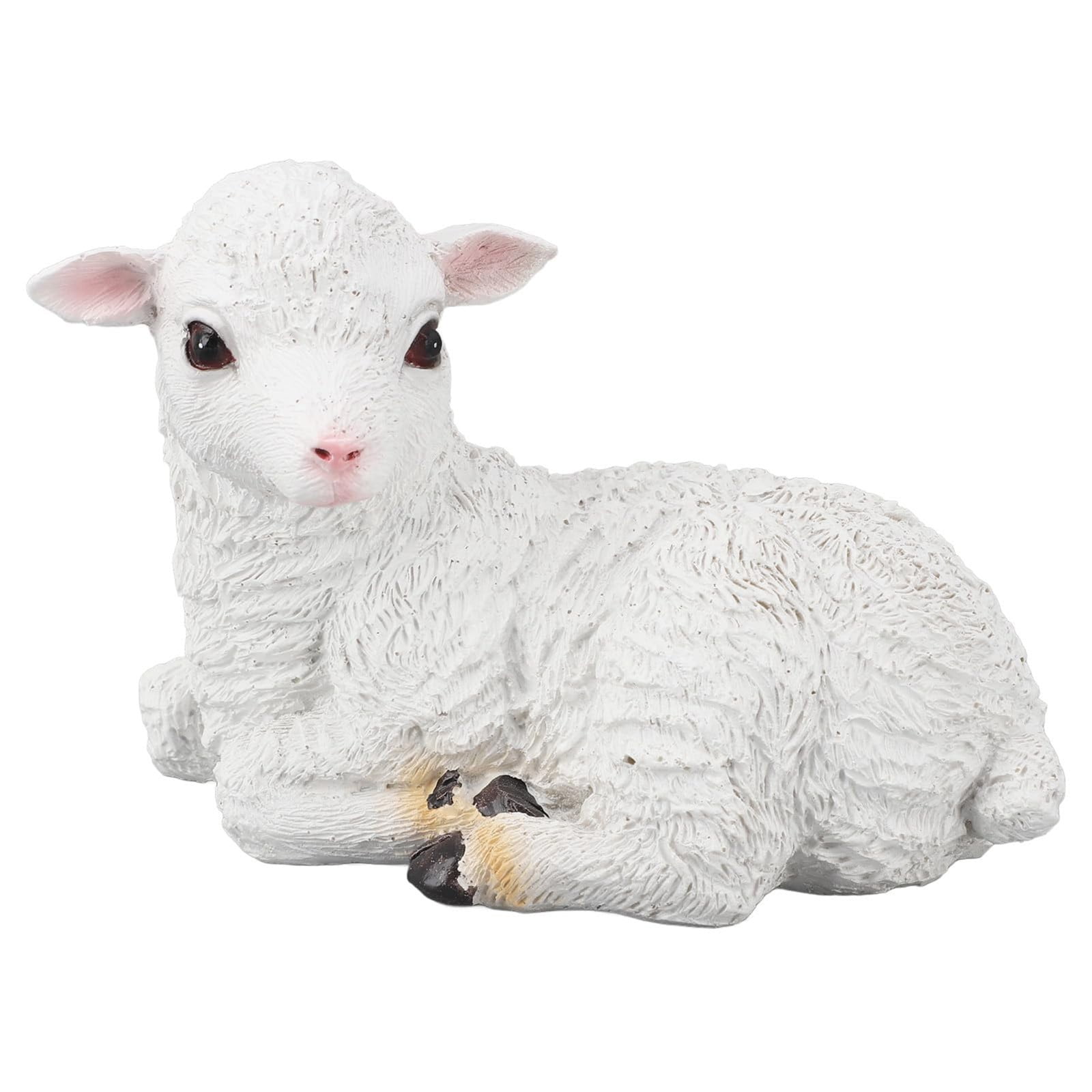 GQDIN Lifelike Resin Lamb Statue for Outdoor Decor - Farmhouse Animal Sculpture for Garden, Patio, Indoor Display | Weather-Resistant Art Craft for Terrace,Porch,Wall |Rustic Decor,7" tall