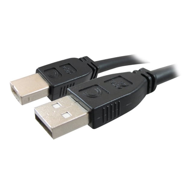 Comprehensive Pro AV/IT - USB cable - USB Type B (M) to USB (M) - USB 2.0 - 25 ft - active, plenum - matte black