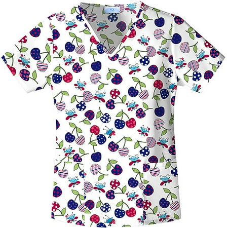 Cherries and Bumble Bees Mock Wrap Top