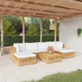 thumbnail image 1 of vidaXL 7 Piece Garden Lounge Set with Cushions Solid Teak Wood, 1 of 5